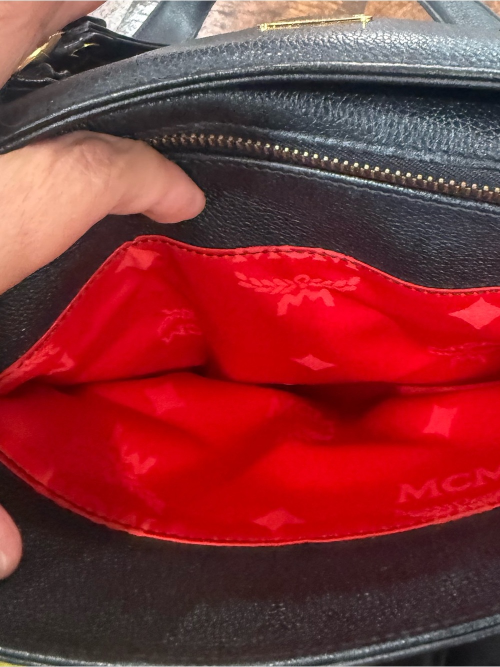 MCM Black Leather Tote with Gold Hardware - Picture 9 of 13
